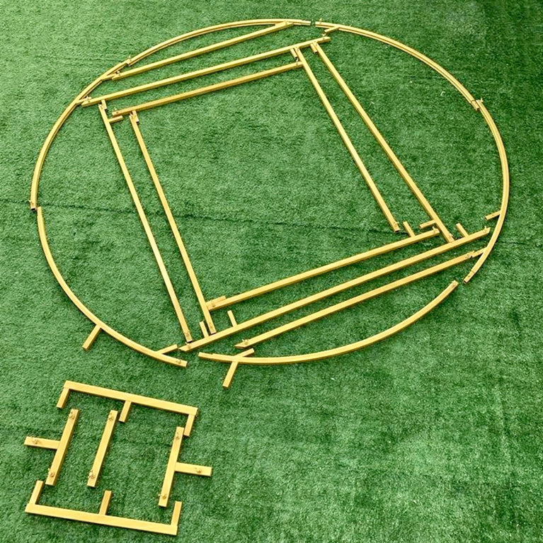 Round Geometric Wedding Arch Backdrop Stand