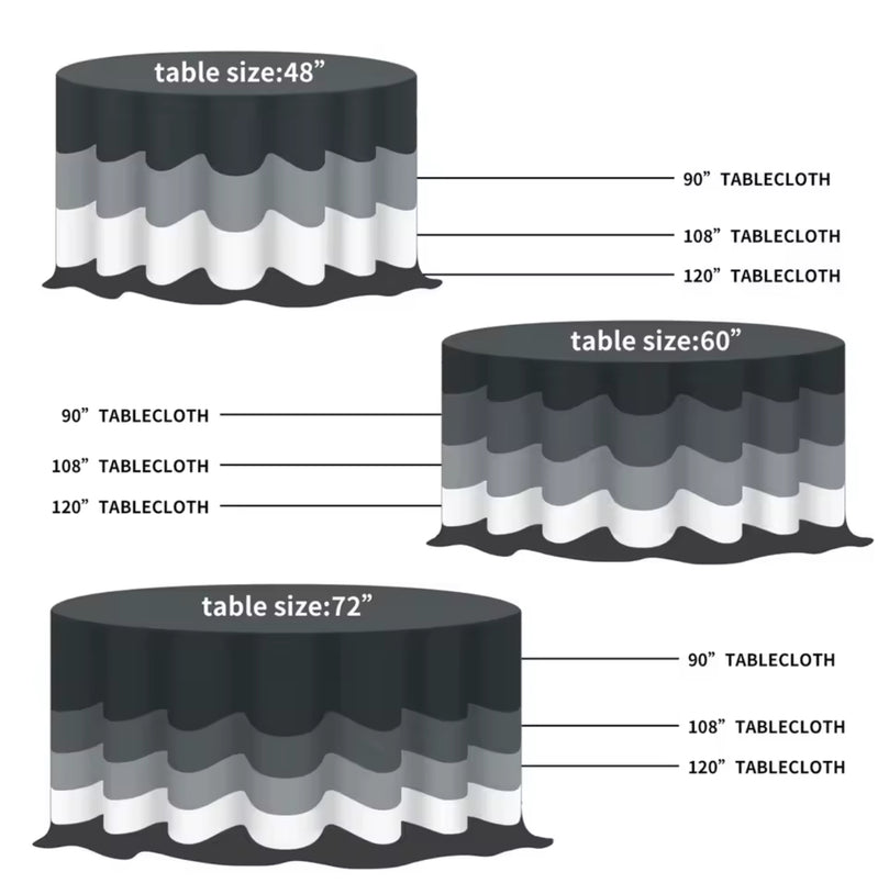 Round Tablecloth 120" Polyester White for Rent