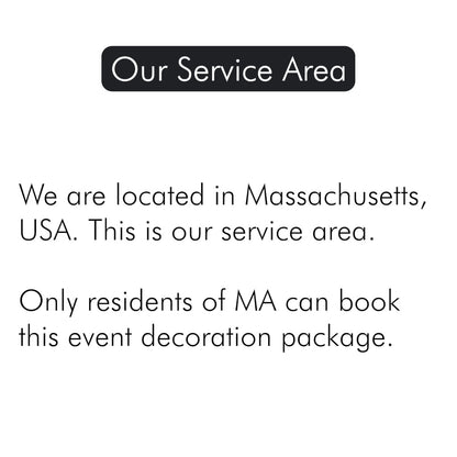 Text indicating service area in Massachusetts, USA with a black border.