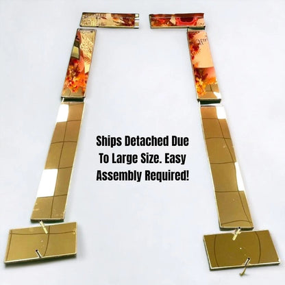 Shiny Gold Mirror Wedding Arch Backdrop Decoration Stands