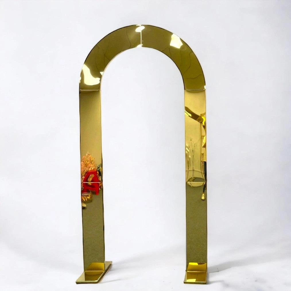 Shiny Gold Mirror Wedding Arch Backdrop Decoration Stands
