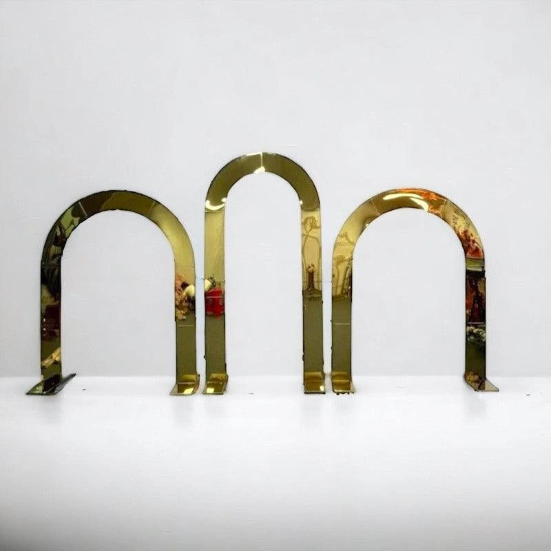Shiny Gold Mirror Wedding Arch Backdrop Decoration Stands