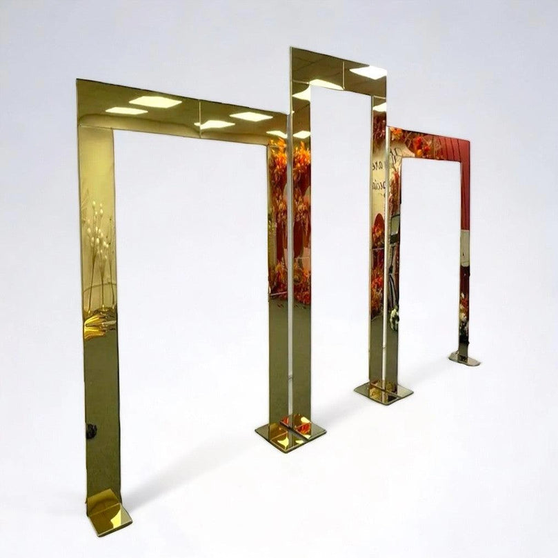 Shiny Gold Mirror Wedding Arch Backdrop Decoration Stands