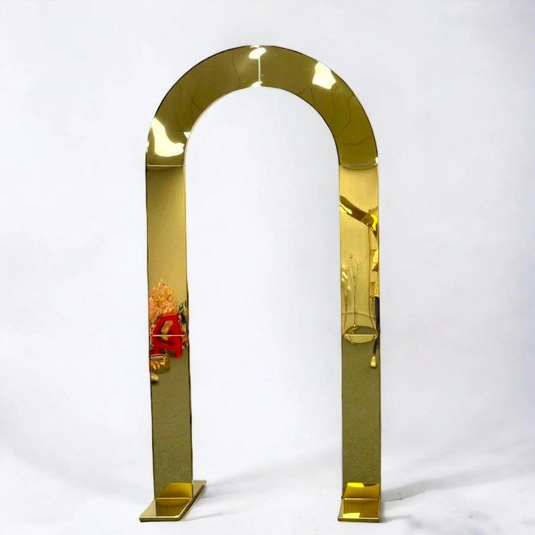 Shiny Gold Mirror Wedding Arch Backdrop Decoration Stands