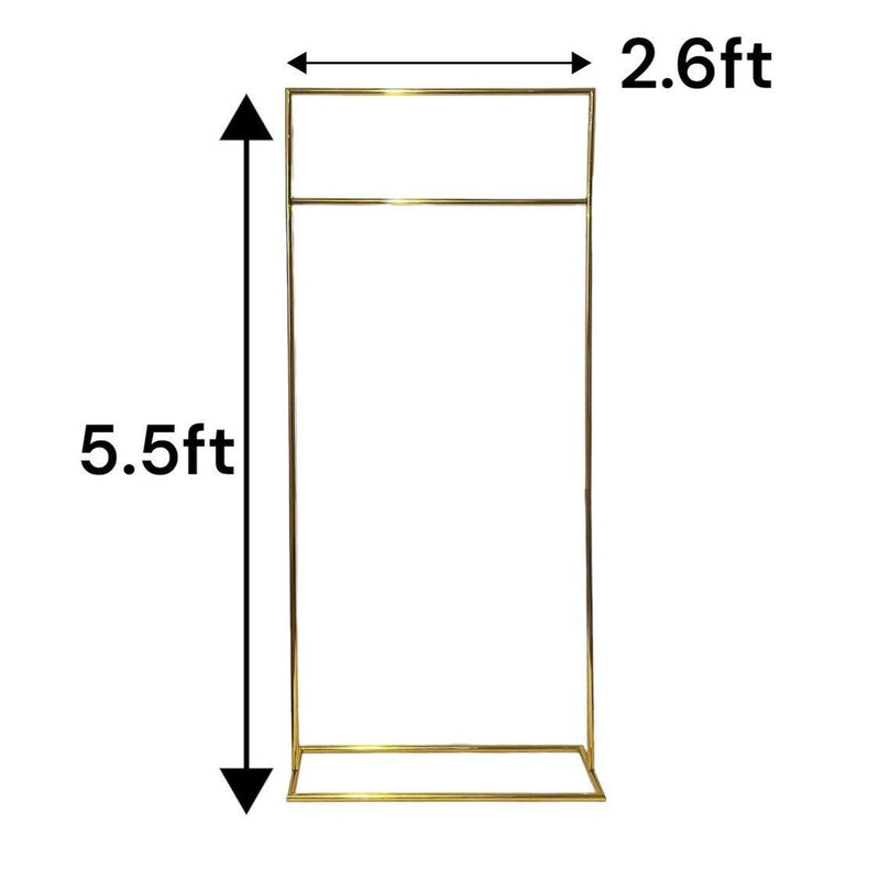 Shiny Gold Square Wedding Poster Backdrop Stand