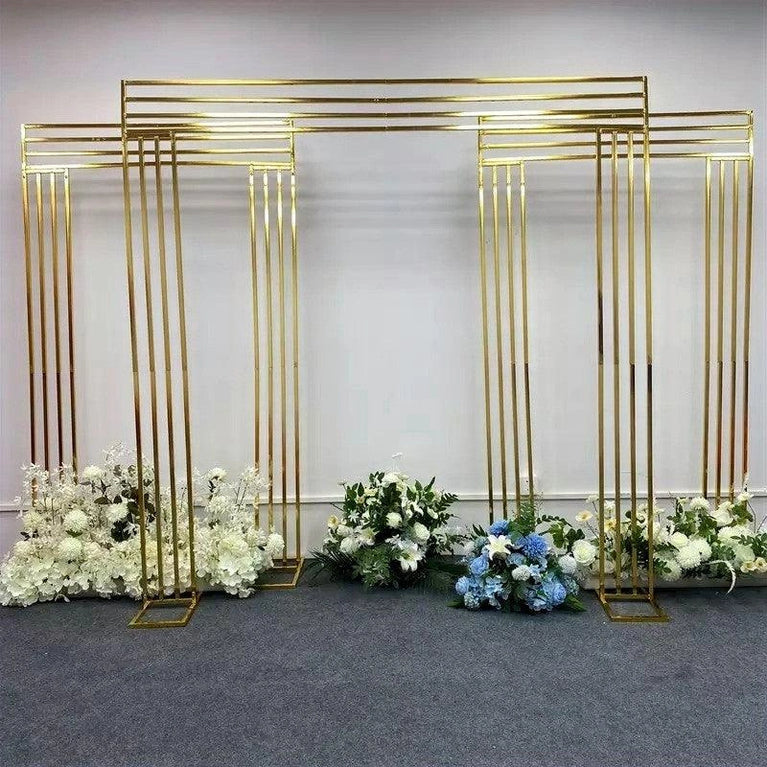 Shiny Gold Wedding Arch Square Backdrop