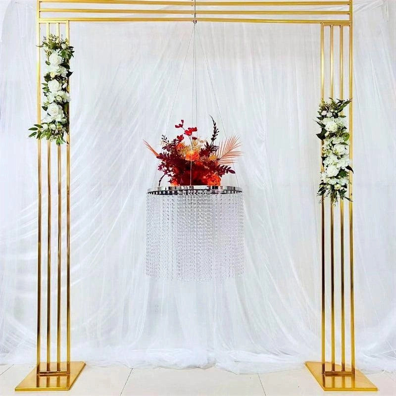 Shiny Gold Wedding Arch Square Backdrop