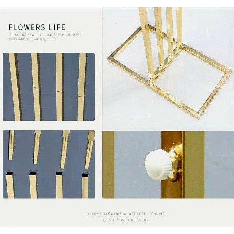 Shiny Gold Wedding Arch Square Backdrop