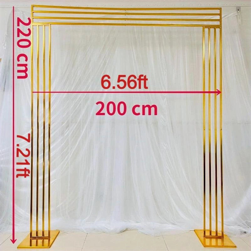 Shiny Gold Wedding Arch Square Backdrop