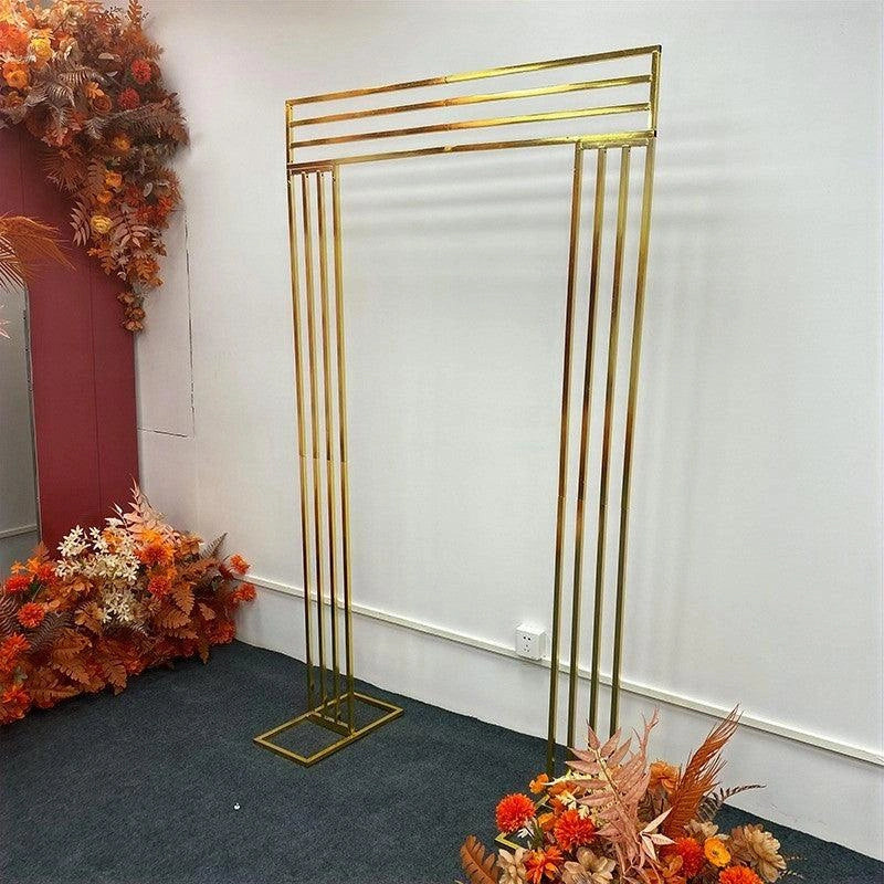 Shiny Gold Wedding Arch Square Backdrop