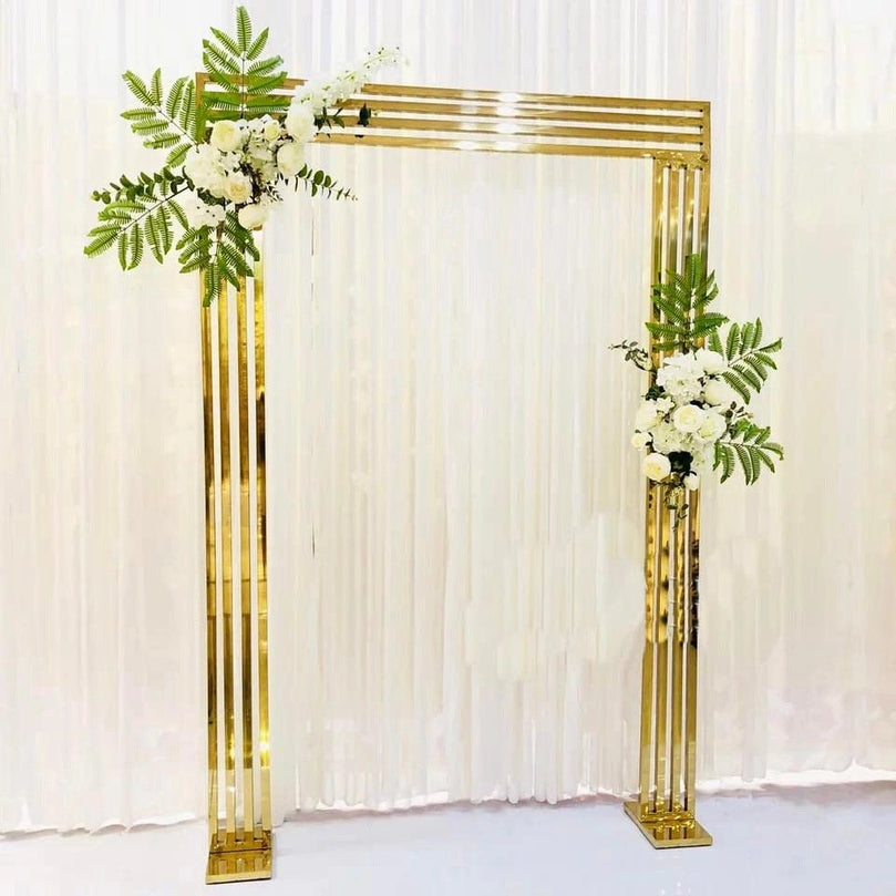 Shiny Gold Wedding Arch Square Backdrop