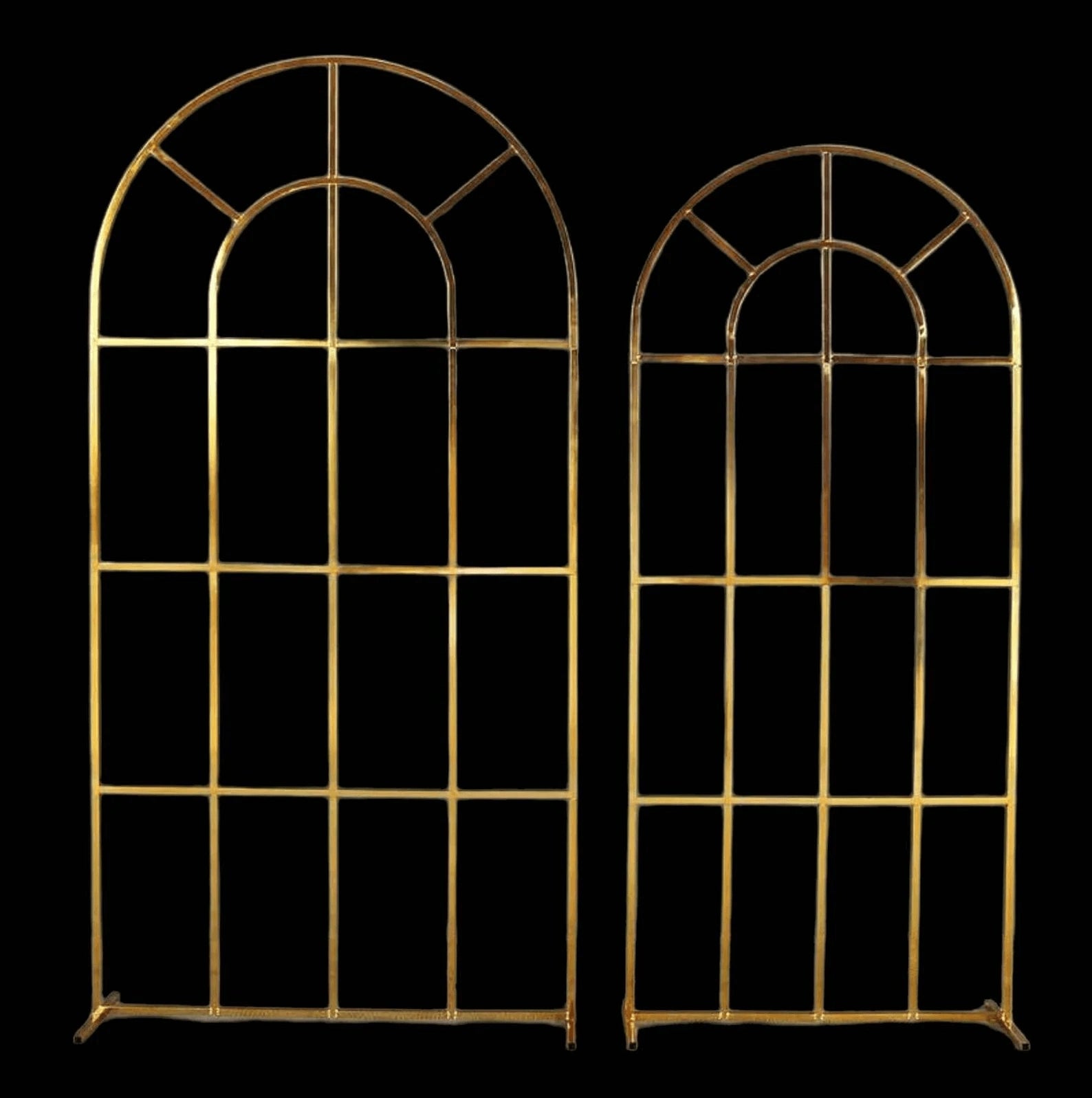 Shiny Gold Window Wedding Arch Backdrop Stand