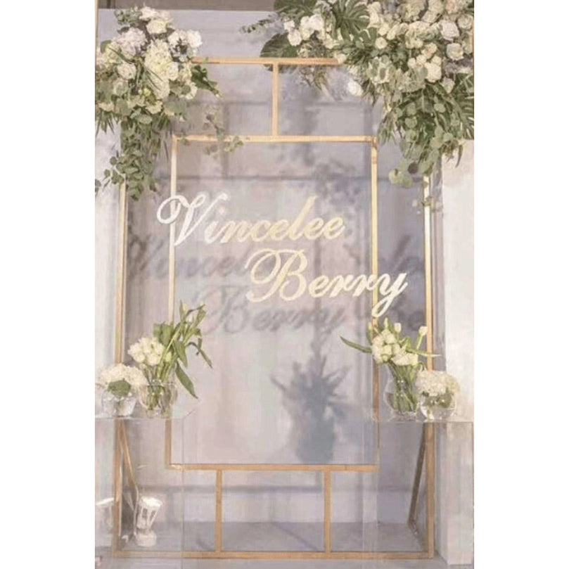Square Wedding Welcome Sign 6.5ft Backdrop