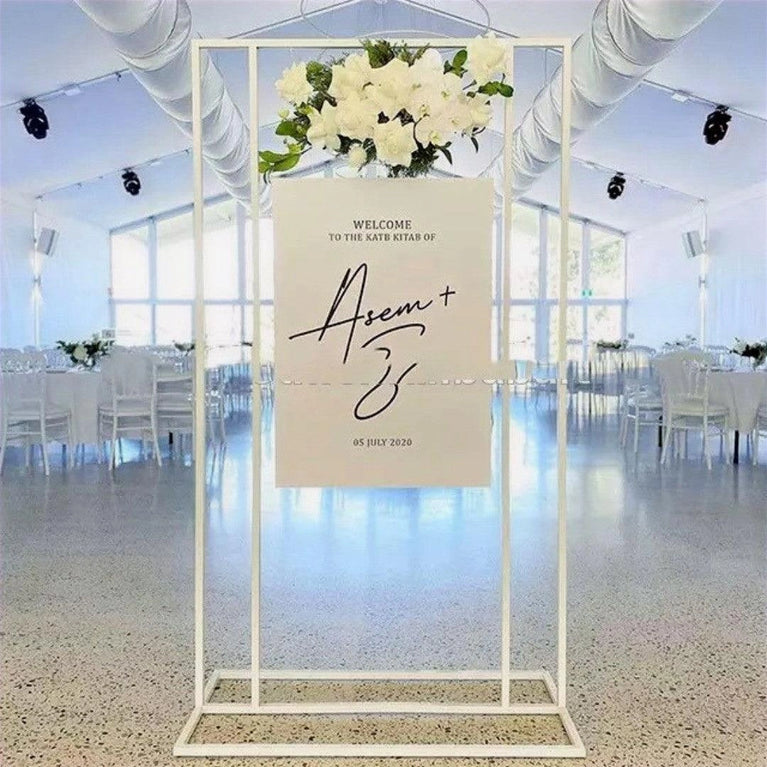 Square Wedding Welcome Sign Backdrop Stand