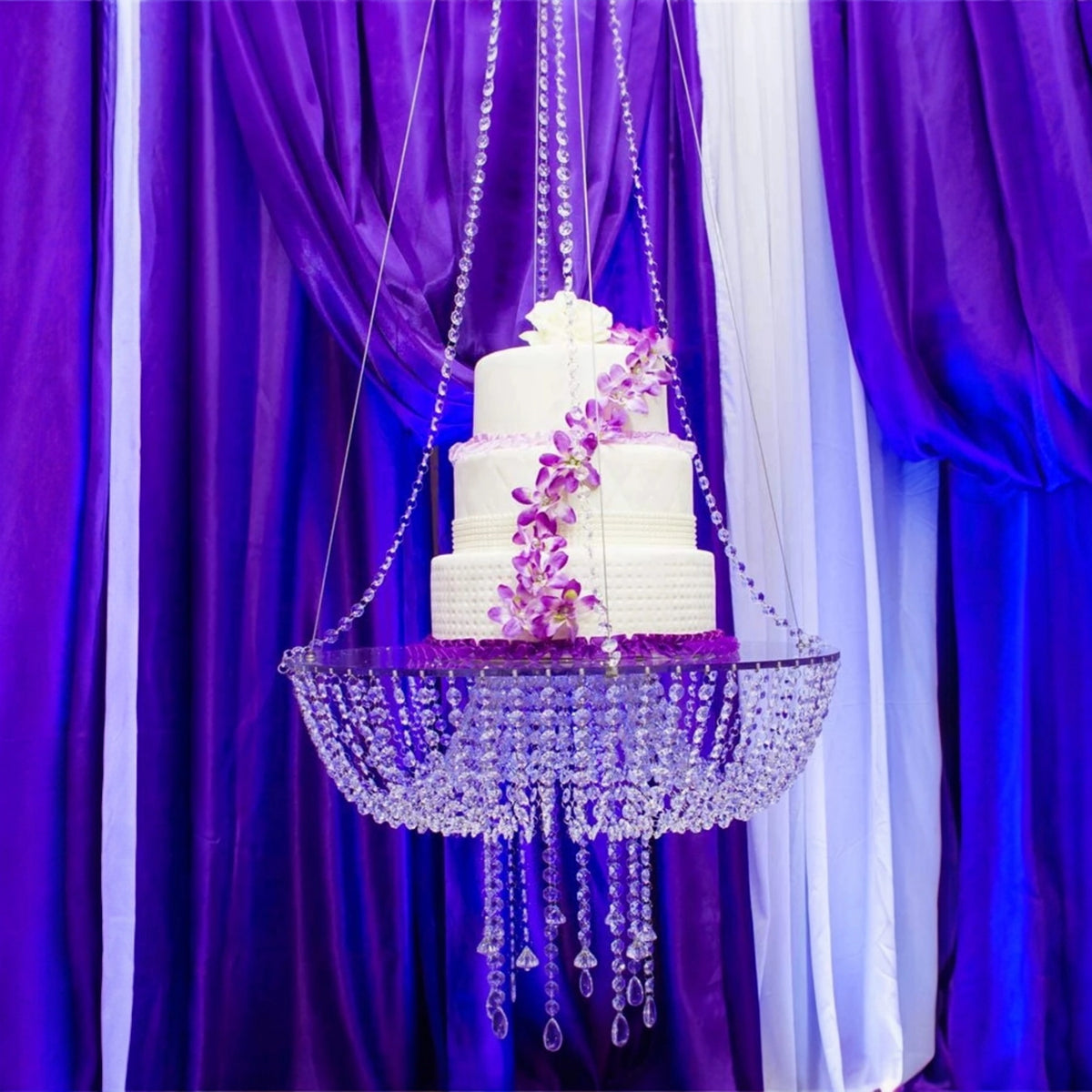 Suspended Acrylic Wedding Cake Stand with 6.8ft Hanging Frame