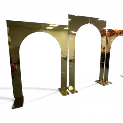Metallic wedding backdrops on a white background