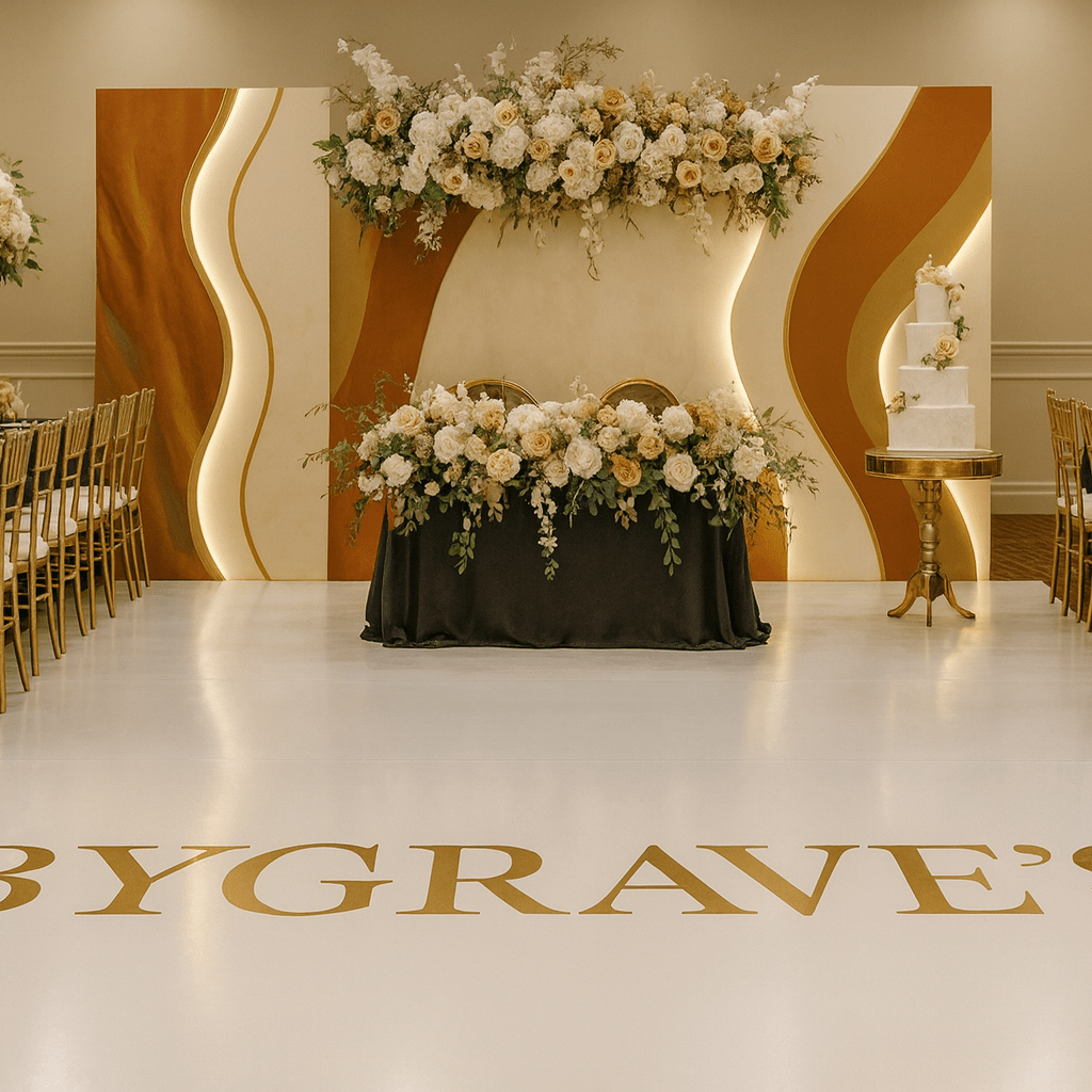 White Dance Floor For Wedding - Vinyl Wrap Service in MA