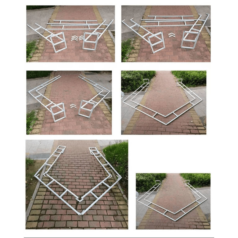 White Hexagon Wedding Arch Backdrop Stand