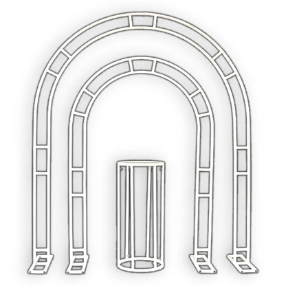 White Wedding Arch Backdrops & Pedestal Set