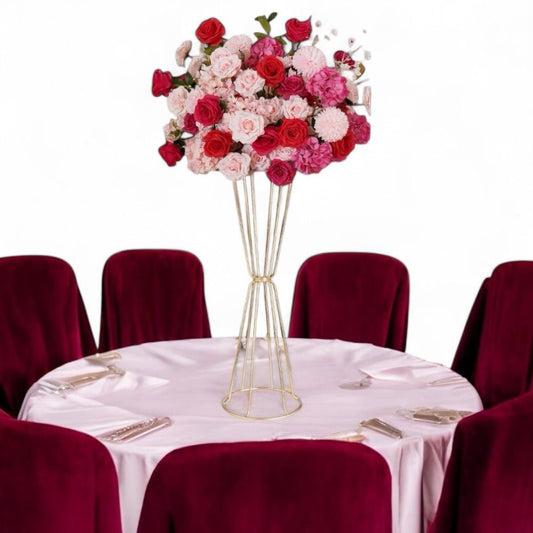 Piere Wedding Table Decor – Gold Reception Centerpiece Stand