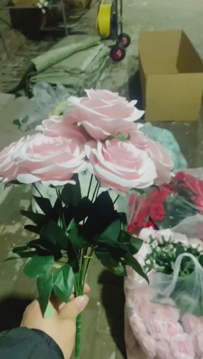 10-Head Artificial Rose Bouquet Flowers for DIY Arrangements