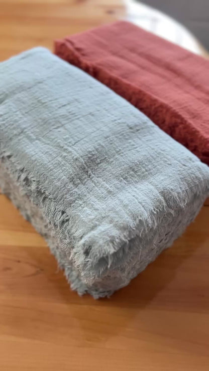 12,5" rustikale Gaze Tischdekoration Tischset Serviette mit Fransen