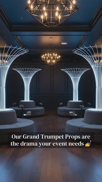 Grand Trumpet Floral Tower – 9.5ft Wedding Prop Rental MA