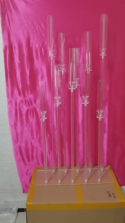10-Arm Acrylic Candelabra Wedding Table Centerpiece