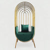 Throne chair with gold frame and gold velvet cushions