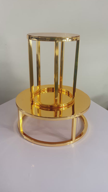 Gold Round Cake Dessert Stand Table Risers