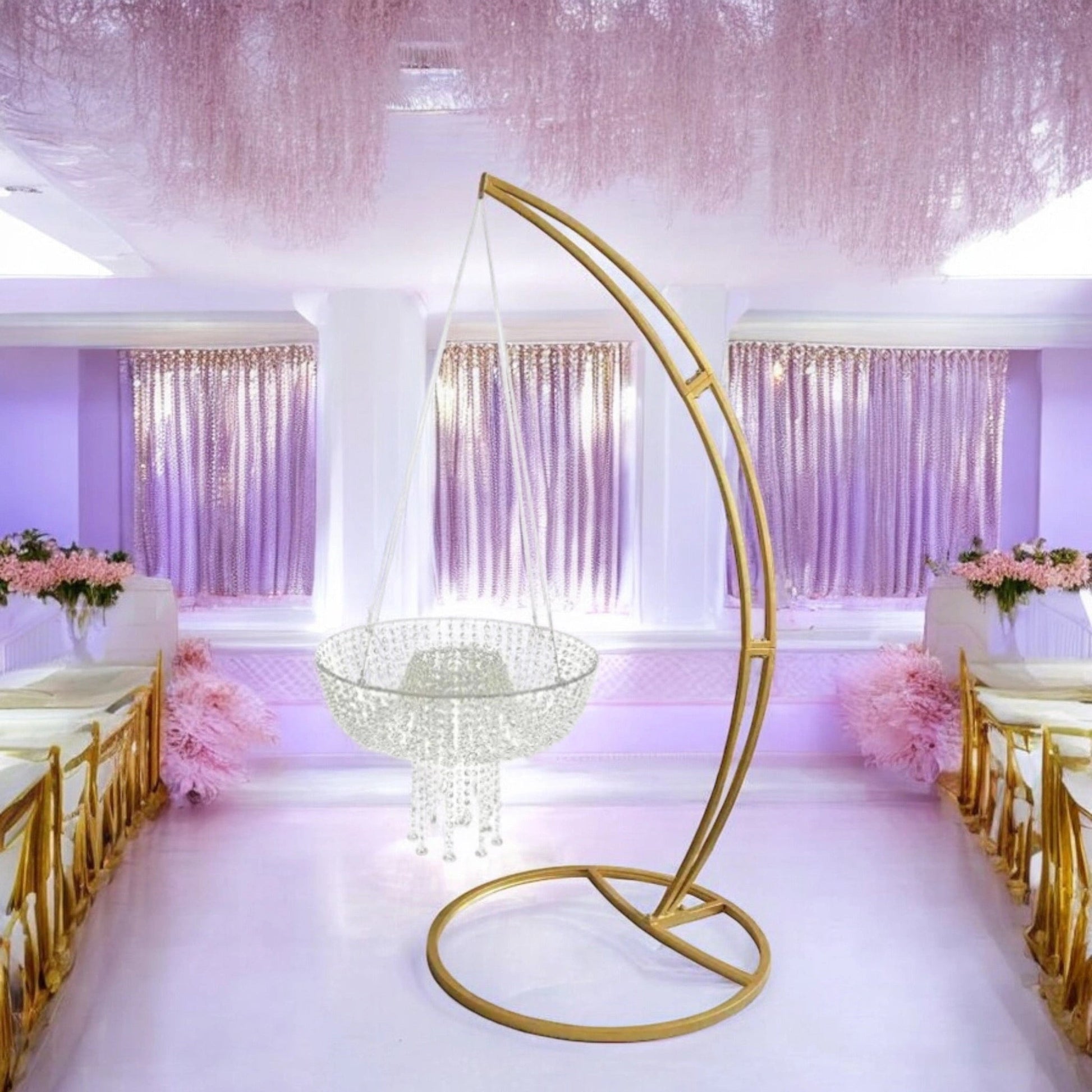 Suspended Acrylic Wedding Cake Stand with 6.8ft Hanging Frame